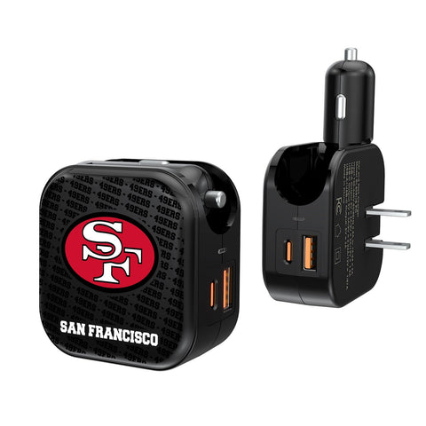 San Francisco 49ers Blackletter 2 in 1 USB A/C Charger-0