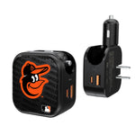 Baltimore Orioles Blackletter 2 in 1 USB A/C Charger