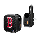 Boston Red Sox Blackletter 2 in 1 USB A/C Charger