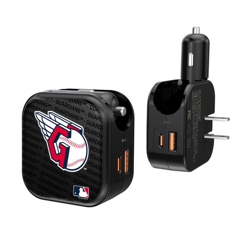 Cleveland Guardians Blackletter 2 in 1 USB A/C Charger