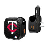 Minnesota Twins Blackletter 2 in 1 USB A/C Charger