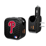 Philadelphia Phillies Blackletter 2 in 1 USB A/C Charger