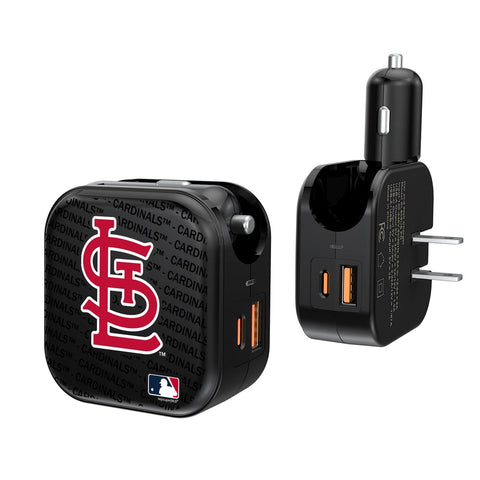 St Louis Cardinals Blackletter 2 in 1 USB A/C Charger