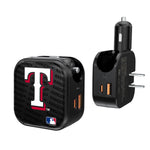 Texas Rangers Blackletter 2 in 1 USB A/C Charger