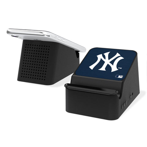 New York Yankees Yankees Solid Wireless Charging Station and Bluetooth Speaker