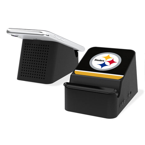 Pittsburgh Steelers Stripe Wireless Charging Station and Bluetooth Speaker-0