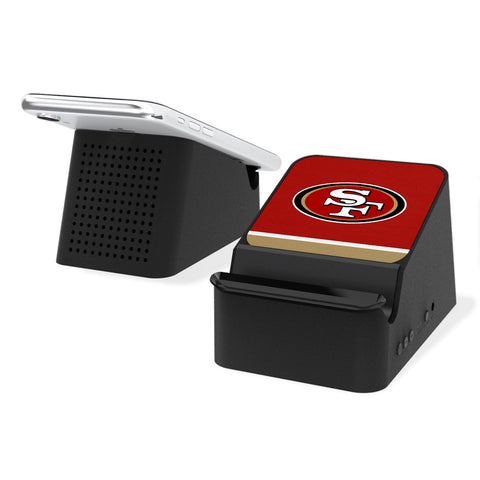 San Francisco 49ers Stripe Wireless Charging Station and Bluetooth Speaker-0
