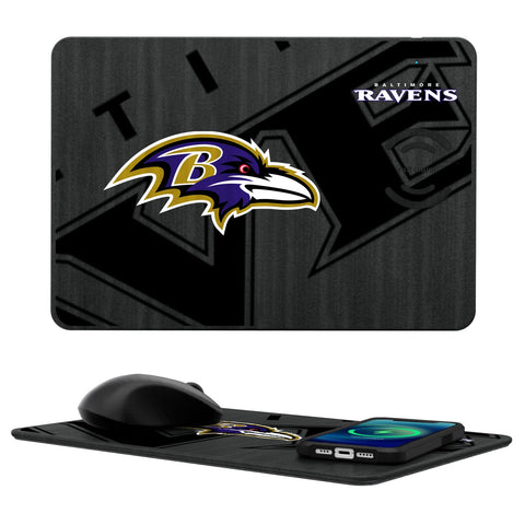 Baltimore Ravens Tilt 15-Watt Wireless Charger and Mouse Pad-0