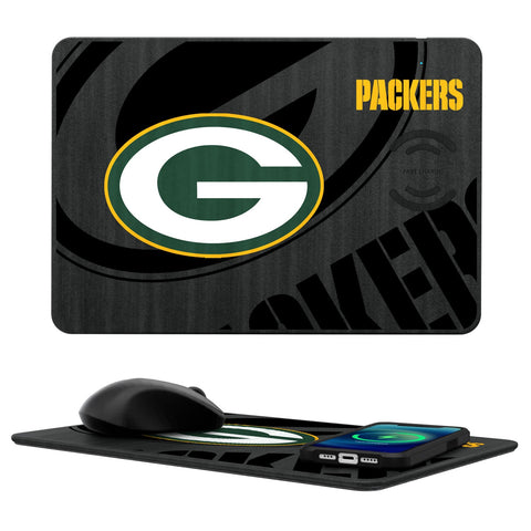 Green Bay Packers Tilt 15-Watt Wireless Charger and Mouse Pad-0