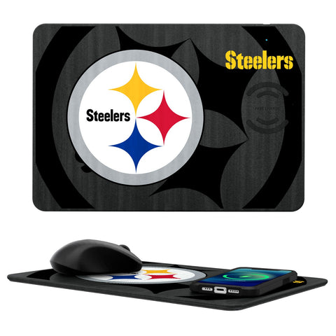 Pittsburgh Steelers Tilt 15-Watt Wireless Charger and Mouse Pad-0