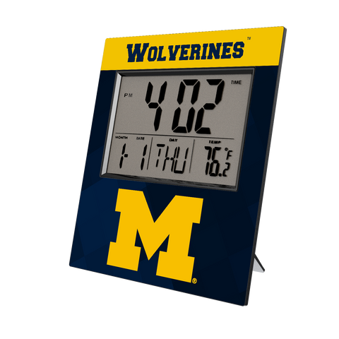 Michigan Wolverines Color Block Wall Clock-0