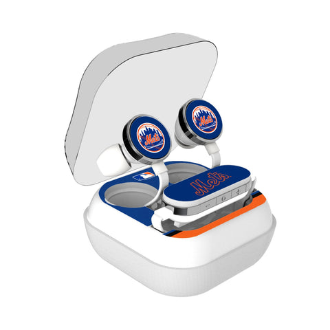 New York Mets Stripe Wireless Earbuds