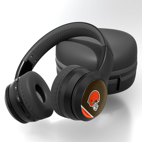 Cleveland Browns Stripe Wireless Over-Ear Bluetooth Headphones-0