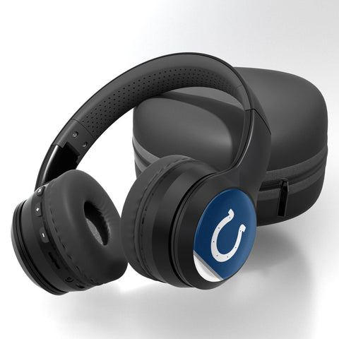 Indianapolis Colts Stripe Wireless Over-Ear Bluetooth Headphones With Case-0