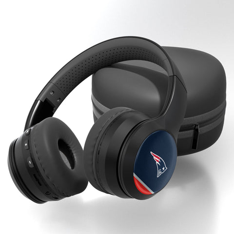 New England Patriots Stripe Wireless Over-Ear Bluetooth Headphones-0