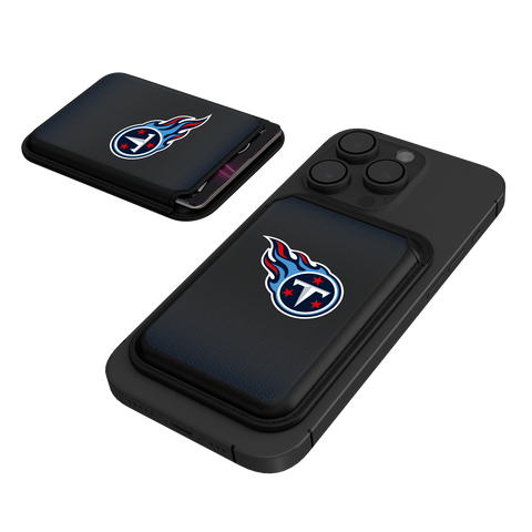Tennessee Titans Linen Black Magnetic Credit Card Wallet-0