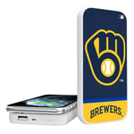 Milwaukee Brewers Solid Wordmark 5000mAh Portable Wireless Charger