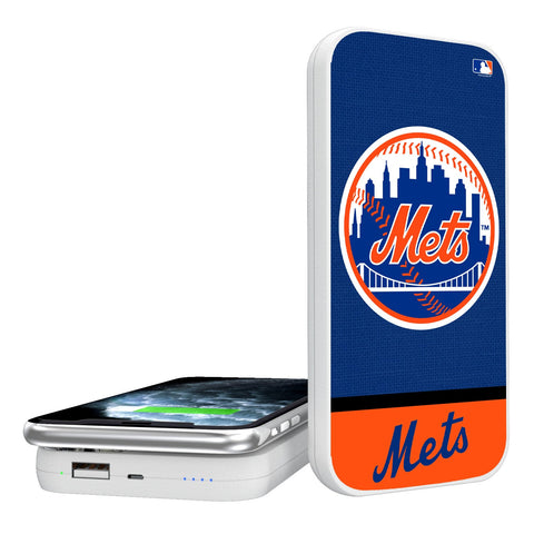 New York Mets Solid Wordmark 5000mAh Portable Wireless Charger