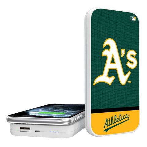 Oakland Athletics Solid Wordmark 5000mAh Portable Wireless Charger
