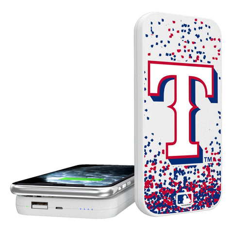 Texas Rangers Confetti 5000mAh Portable Wireless Charger