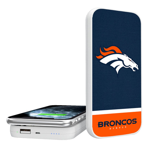 Denver Broncos Solid Wordmark 5000mAh Portable Wireless Charger-0
