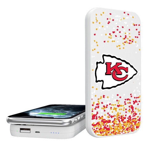 Kansas City Chiefs Confetti 5000mAh Portable Wireless Charger-0