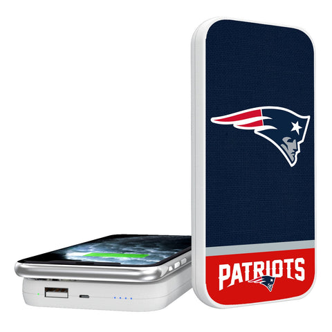 New England Patriots Solid Wordmark 5000mAh Portable Wireless Charger-0