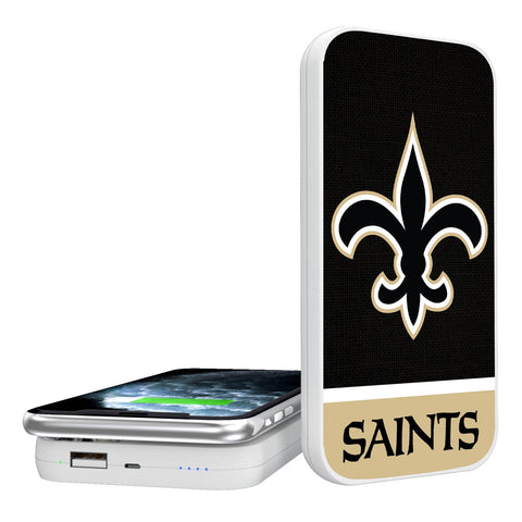 New Orleans Saints Solid Wordmark 5000mAh Portable Wireless Charger-0