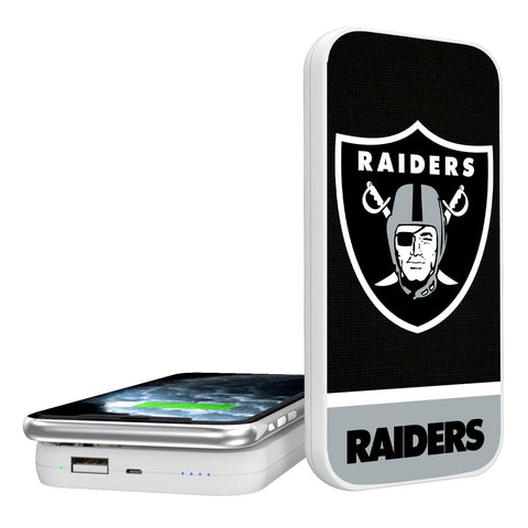 Oakland Raiders Solid Wordmark 5000mAh Portable Wireless Charger-0