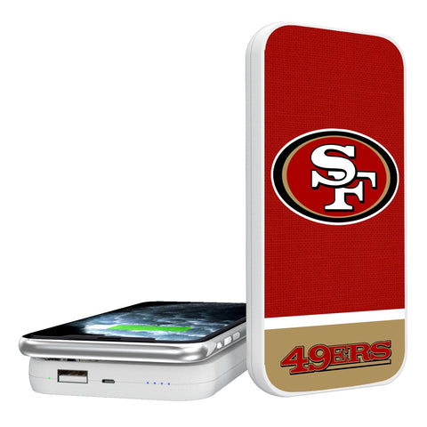 San Francisco 49ers Solid Wordmark 5000mAh Portable Wireless Charger-0