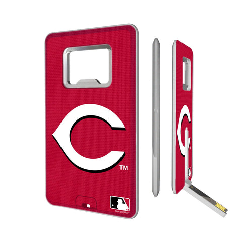 Cincinnati Reds Reds Solid Credit Card USB Drive with Bottle Opener 16GB