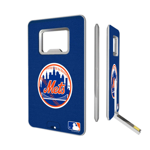New York Mets Mets Solid Credit Card USB Drive with Bottle Opener 16GB