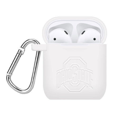 Ohio State Buckeyes Debossed AirPods Case Cover - White