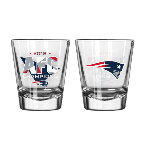 New England Patriots AFC Champions Clear Shot Glass
