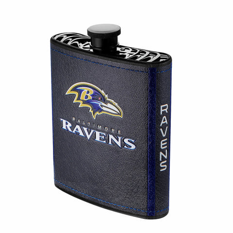 Baltimore Ravens 7 Oz Plastic Hip Flask With Logo Wrap