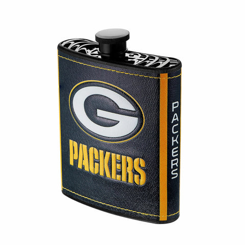 Green Bay Packers 7 oz Plastic Hip Flask with Logo Wrap