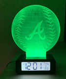 Atlanta Braves MLB LED 3D Illusion Alarm Clock