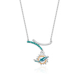 Miami Dolphins Dual Infinity Necklace