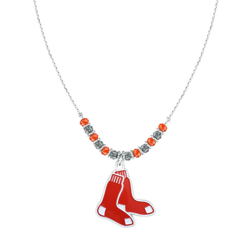Boston Red Sox Beaded Cobra Chain Necklace