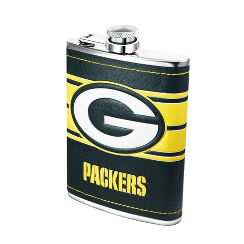Green Bay Packers 8oz Stainless Steel Hip Flask Set