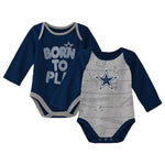 Dallas Cowboys Born To Play Two-Pack Long Sleeve Bodysuit Set