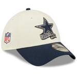 Dallas Cowboys New Era 2022 Sideline 39THIRTY 2-Tone Flex Hat - Cream/Navy