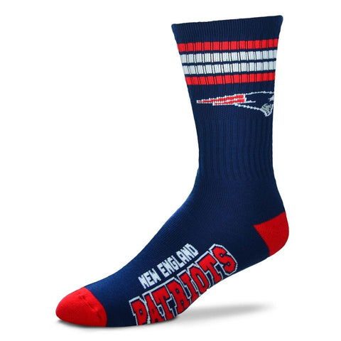 New England Patriots 4-Stripe Deuce Team Color Performance Crew Socks