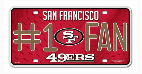 San Francisco 49ers #1 Fan Metal License Plate