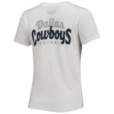 Dallas Cowboys Women's New Era White Slub T-Shirt with Front Twist Knot