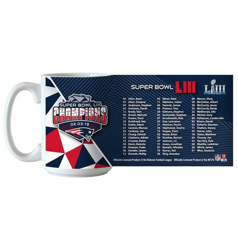 New England Patriots Super Bowl LIII Champions Roster Mug