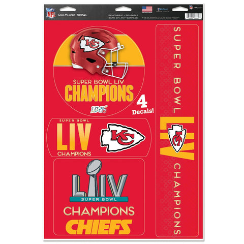 Kansas City Chiefs WinCraft Super Bowl LIV Champions 11'' x 17'' Multi-Use Decal Sheet
