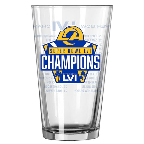 Los Angeles Rams Super Bowl LVI Champions 16oz. Roster Pint Glass
