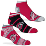 Ohio State Buckeyes For Bare Feet Cash Three-Pack Ankle Socks