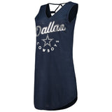 Dallas Cowboys G-III 4Her by Carl Banks Women's Game Time Swim V-Neck Cover-Up Dress - Navy